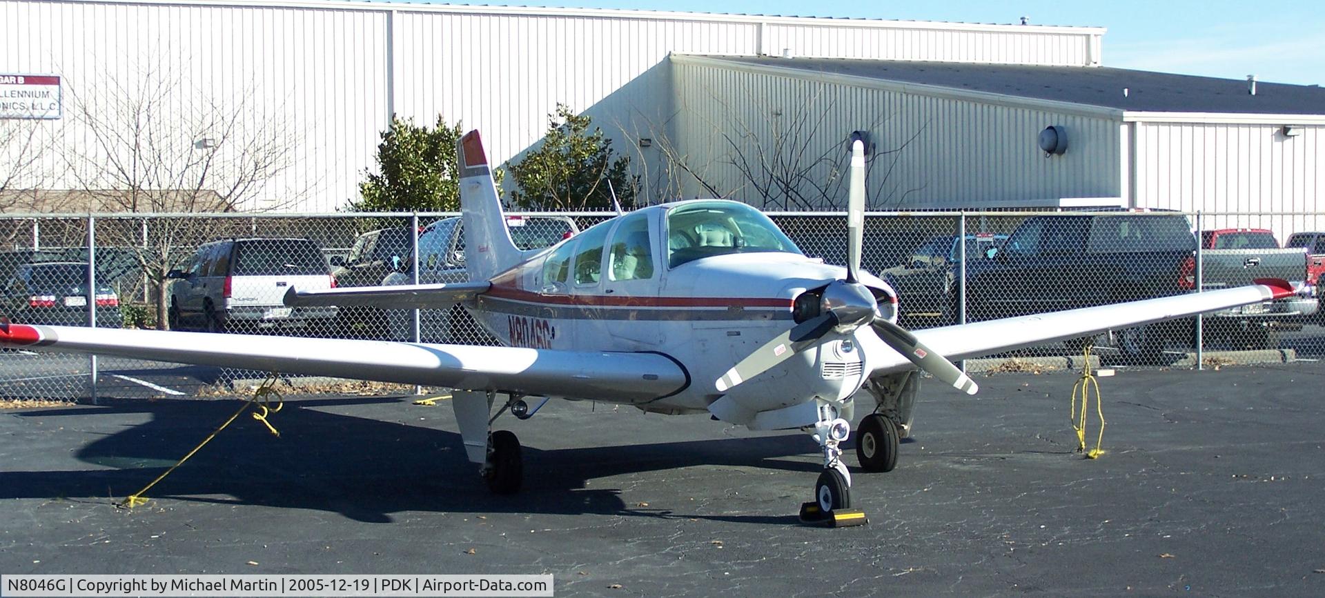 N8046G, 1992 Beech F33A Bonanza C/N CE-1646, Tied down @ PDK