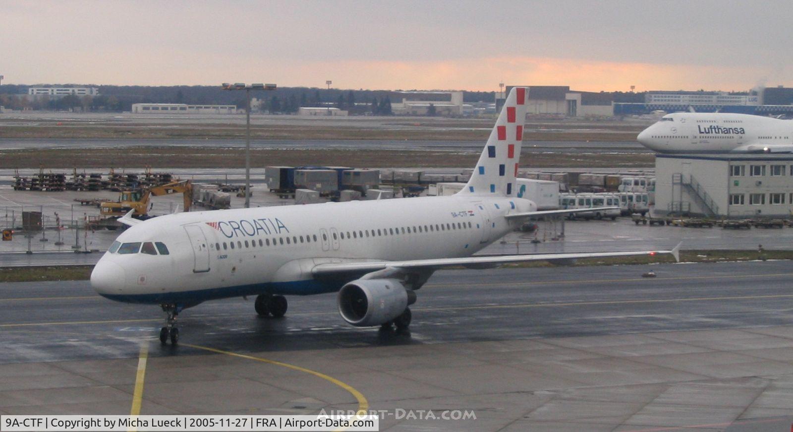 9A-CTF, 1991 Airbus A320-211 C/N 258, Croatia's A320 arriving in Frankfurt