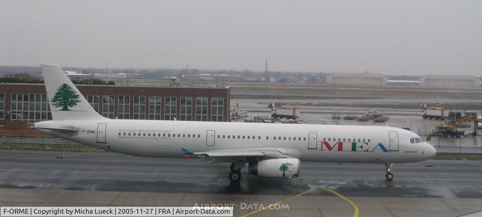 F-ORME, 2003 Airbus A321-231 C/N 1878, MEA with new equipment
