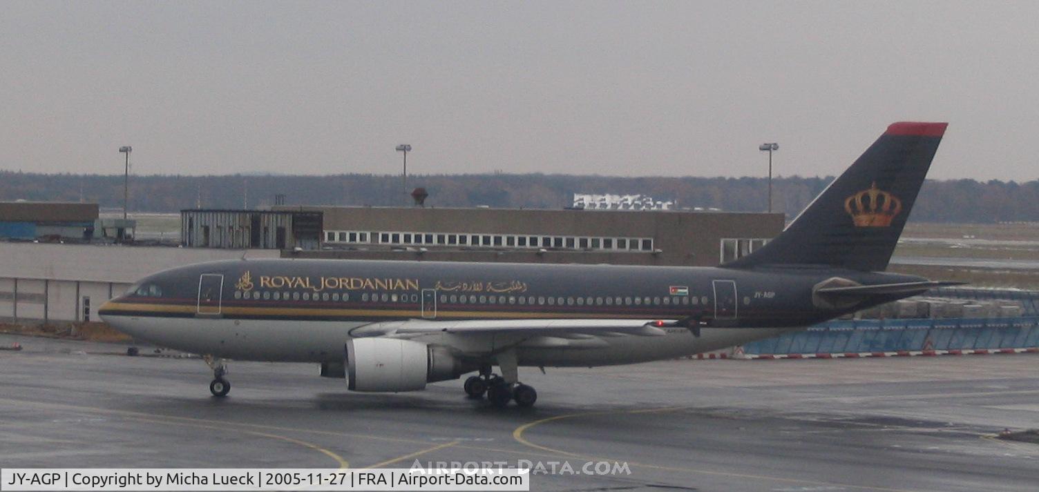 JY-AGP, 1986 Airbus A310-304 C/N 416, Taxiing to the gate