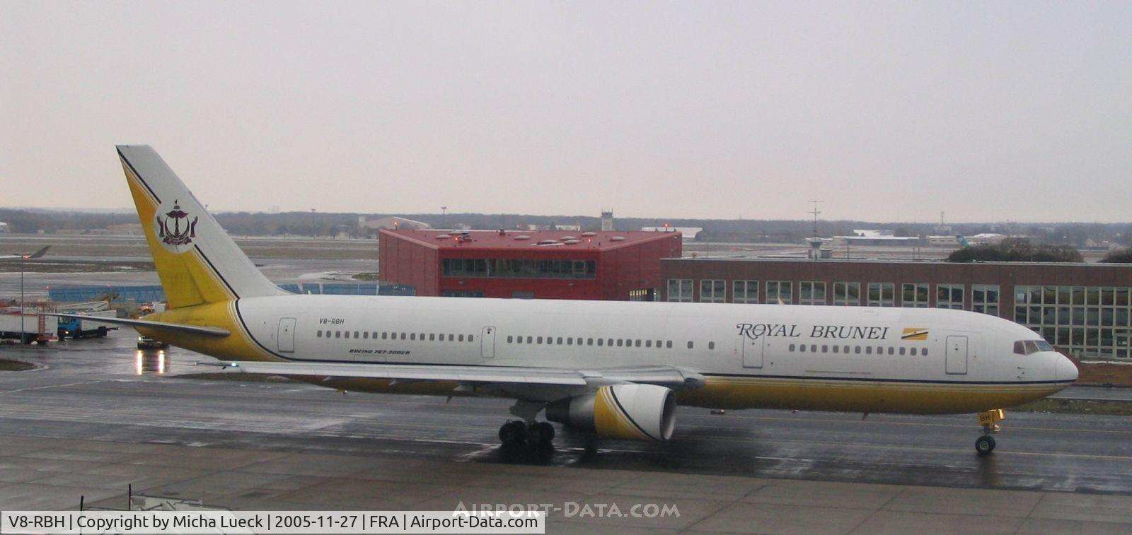 V8-RBH, 1993 Boeing 767-33A/ER C/N 25534/477, Royal Brunei's jets are said to have golden water taps...