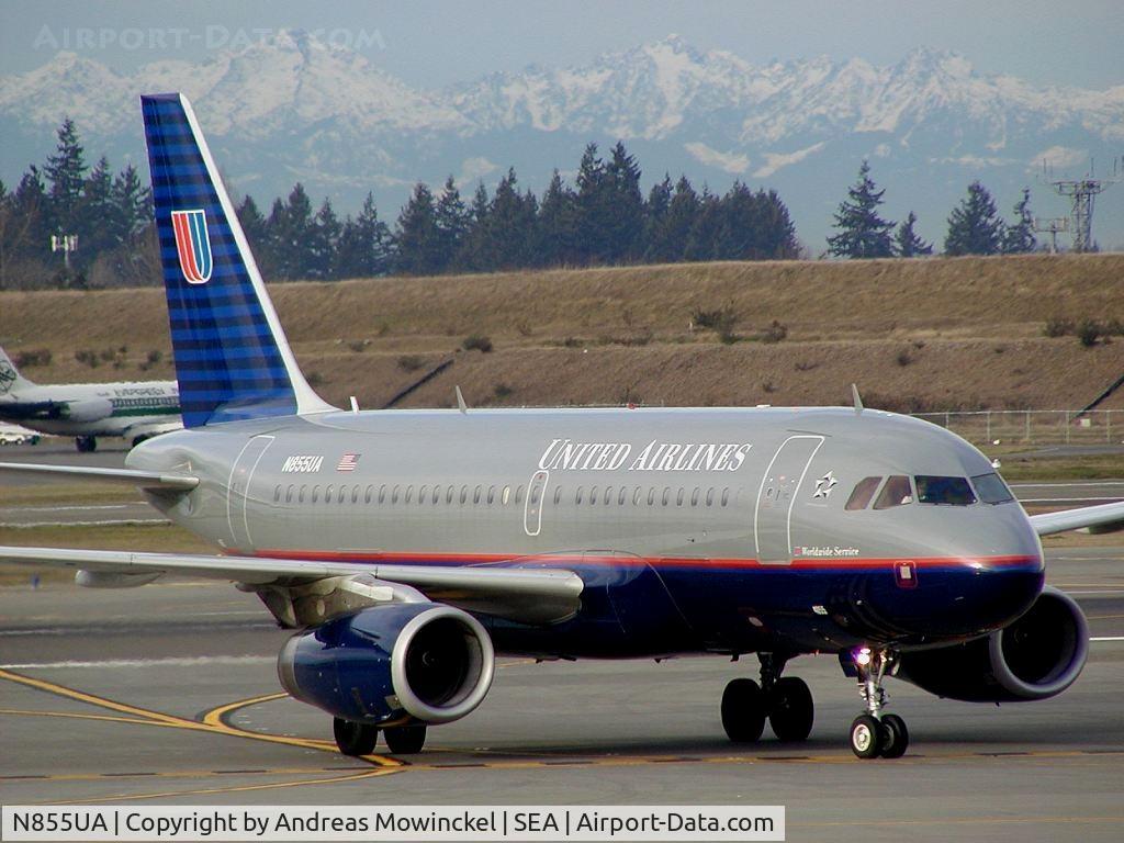 N855UA, 2002 Airbus A319-131 C/N 1737, United Airlines A319 at Seattle-Tacoma International Airport