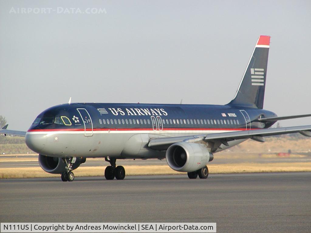 N111US, 1999 Airbus A320-214 C/N 1114, US Airways A320 at Seattle-Tacoma International Airport
