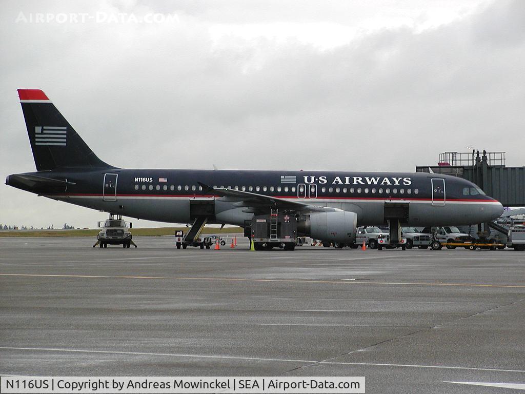 N116US, 2000 Airbus A320-214 C/N 1210, US Airways A320 at Seattle-Tacoma International Airport