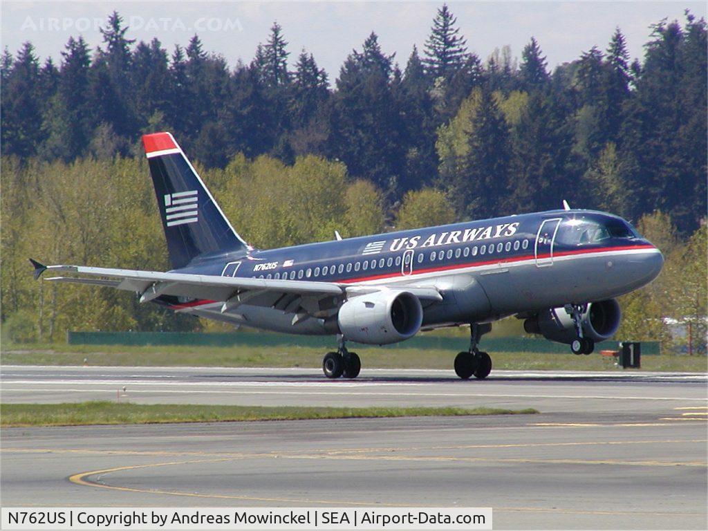 N762US, 2000 Airbus A319-112 C/N 1358, US Airways A319 at Seattle-Tacoma International Airport