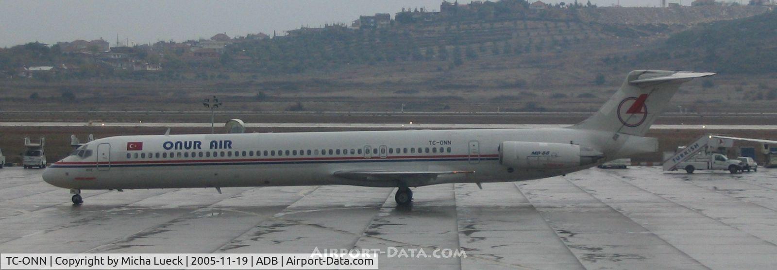 TC-ONN, 1997 McDonnell Douglas MD 88 C/N 53547, Onur Air just arrived in rainy Izmir