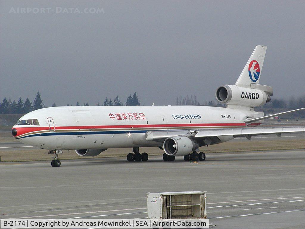 B-2174, McDonnell Douglas MD-11F C/N 48498, China Eastern MD11F freighter at Seattle-Tacoma International Airport