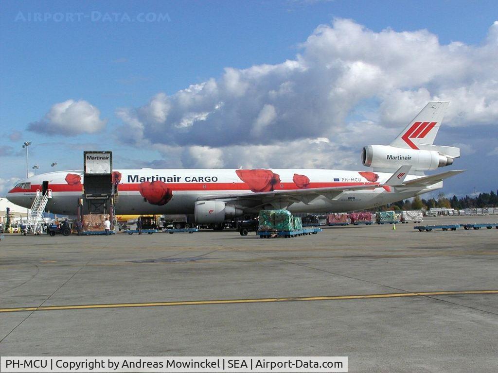 PH-MCU, 1996 McDonnell Douglas MD-11F C/N 48757, Martinair MD11F freighter at Seattle-Tacoma International Airport.