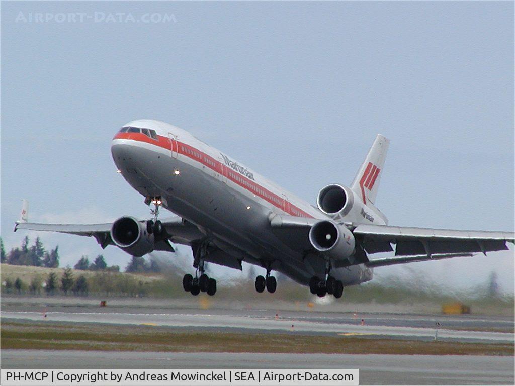 PH-MCP, 1994 McDonnell Douglas MD-11F C/N 48616, Martinair MD11F freighter departing Seattle-Tacoma International Airport.