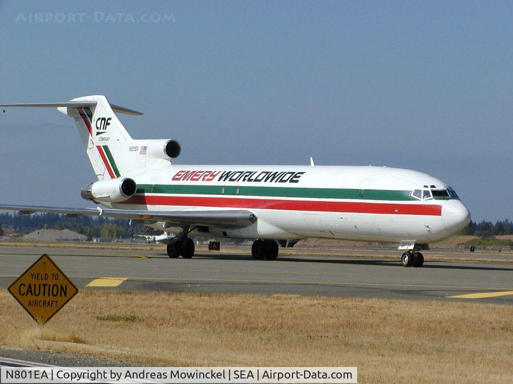 N801EA, 1980 Boeing 727-225 C/N 22432, Emery Worldwide Boeing 727 Freighter at Seattle-Tacoma International Airport.