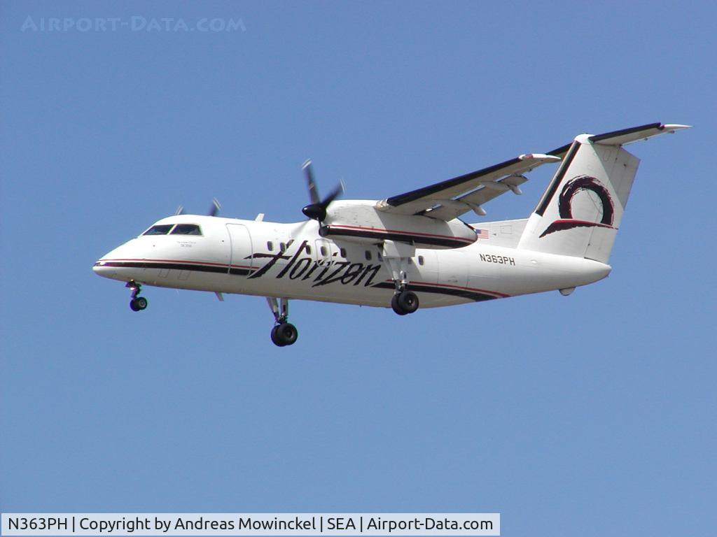 N363PH, 1998 Bombardier DHC-8-202 Dash 8 C/N 520, Horizon Dash 8 at Seattle-Tacoma International Airport.