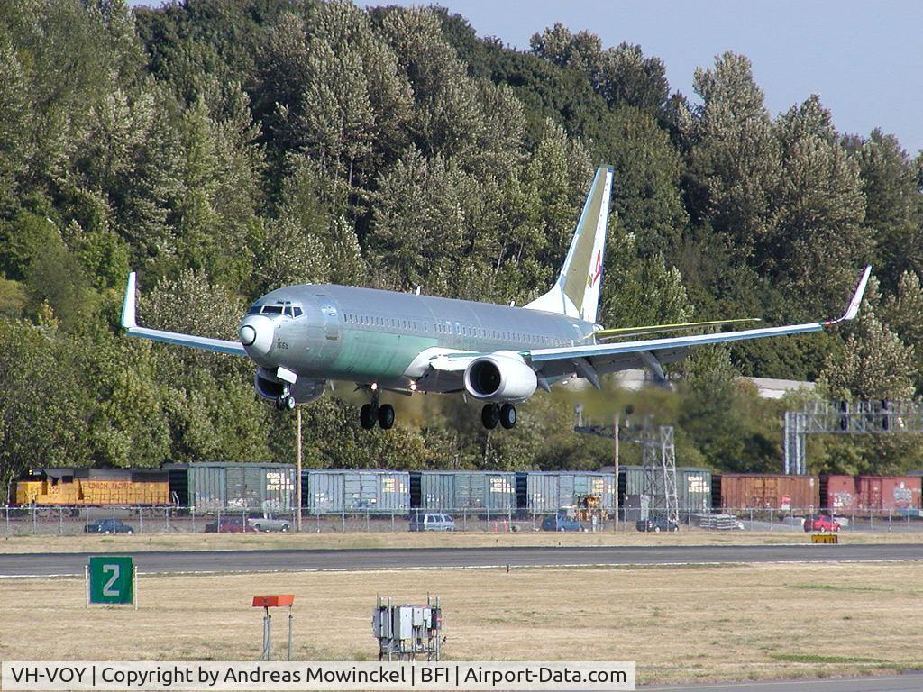 VH-VOY, 2004 Boeing 737-8FE C/N 33996, Virgin Blue 737-8FE VH-VOY in an unfinished state.  Love those winglets!