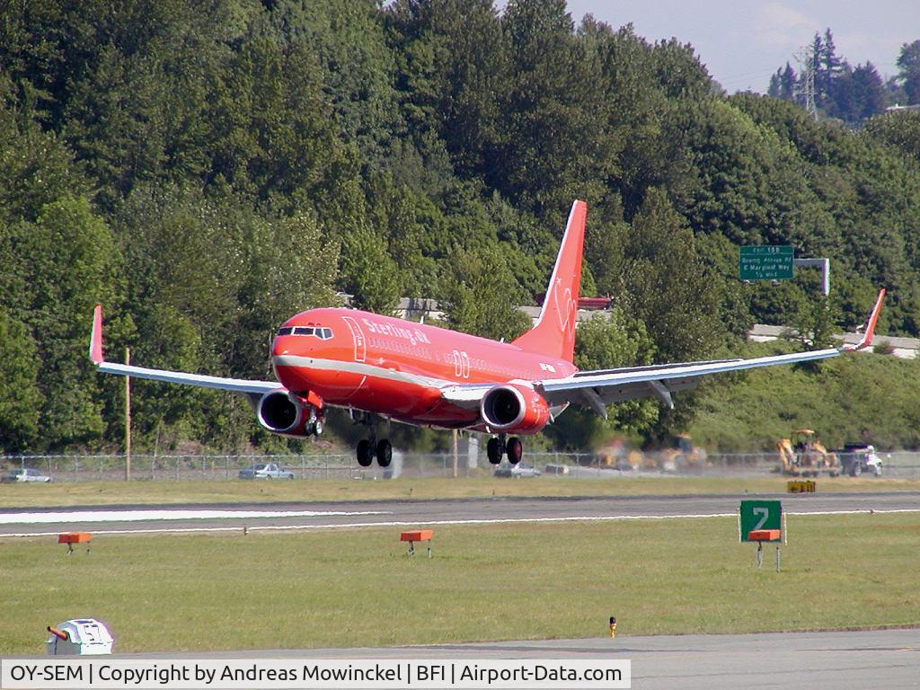 OY-SEM, 2004 Boeing 737-8BK C/N 33019, Sterling 737-8BK returning from a testflight.