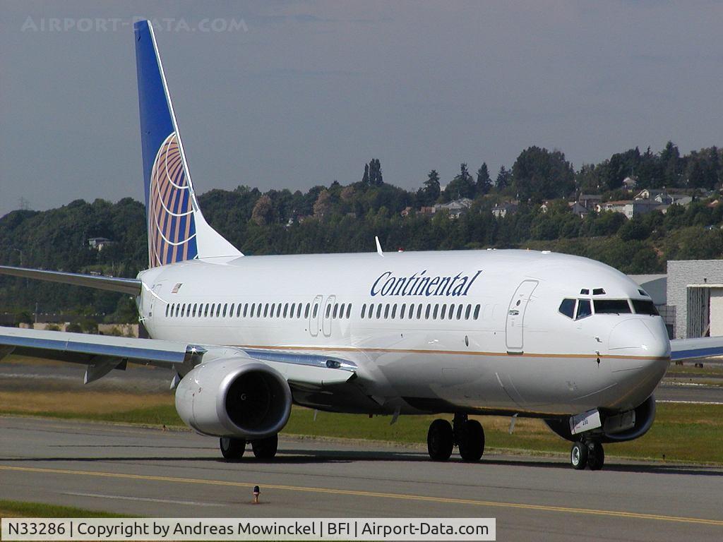 N33286, 2004 Boeing 737-824 C/N 31600, Continental B737-824 going for a testflight.