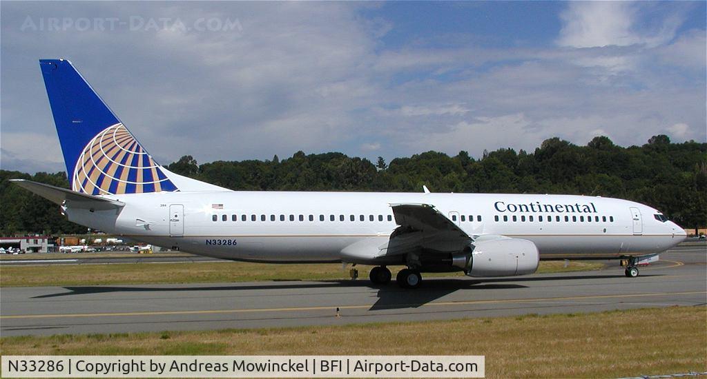 N33286, 2004 Boeing 737-824 C/N 31600, Continental B737-824 going for a testflight.