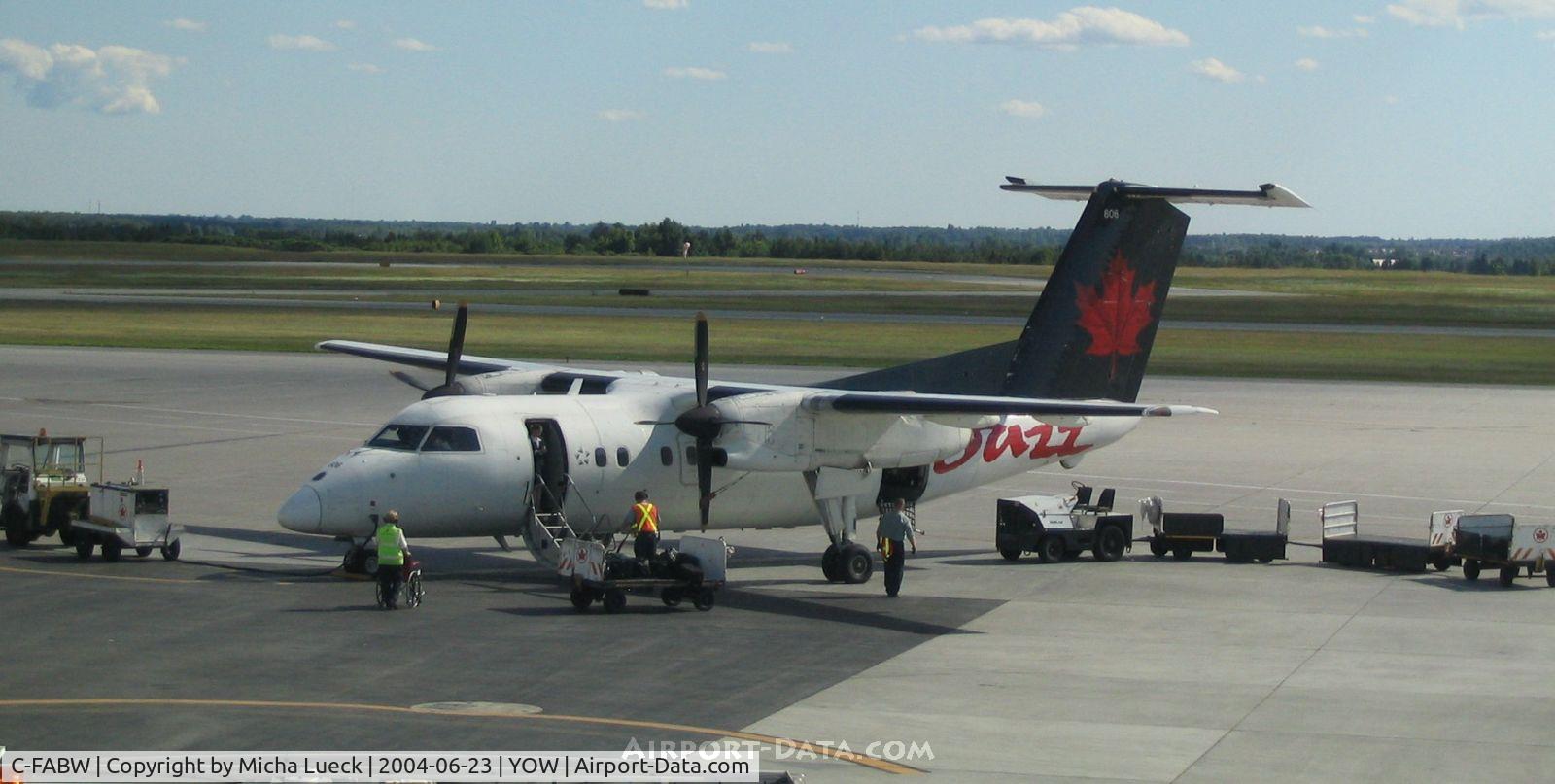 C-FABW, 1988 De Havilland Canada DHC-8-102 Dash 8 C/N 097, Blue skies in the Capital City