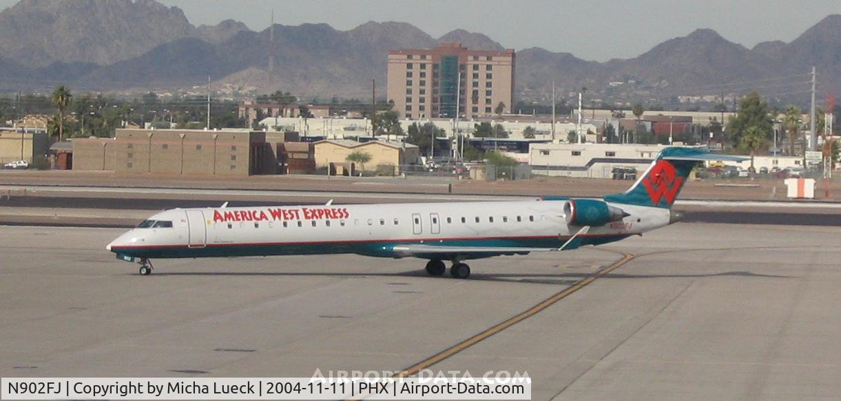 N902FJ, 2003 Bombardier CRJ-900ER (CL-600-2D24) C/N 15002, Mesa Airlines for America West Express