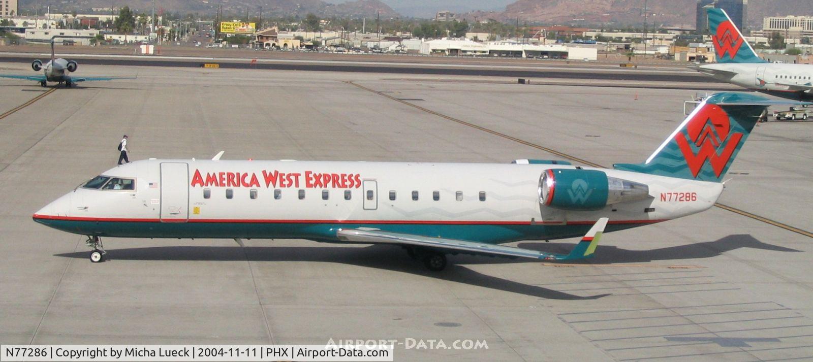 N77286, 1999 Bombardier CRJ-200LR (CL-600-2B19) C/N 7286, Mesa Airlines for America West Express