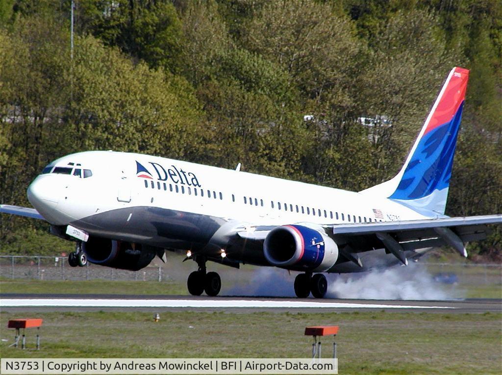 N3753, 2001 Boeing 737-832 C/N 32626, Delta 737 operating baseball charters.