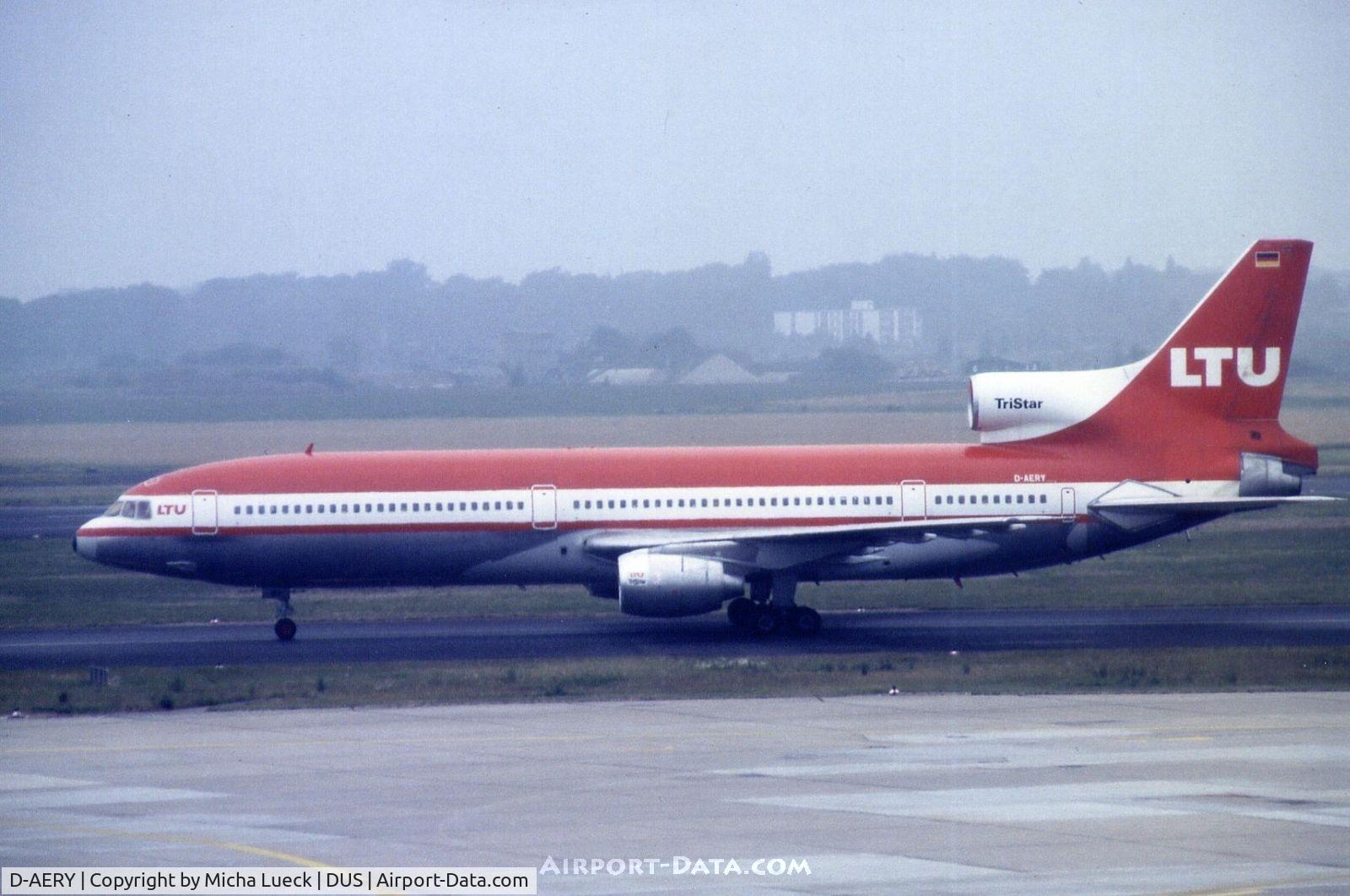 D-AERY, 1972 Lockheed L-1011-385-1 TriStar 1 C/N 193A-1008, At the homebase in Duesselforf (June 1988)