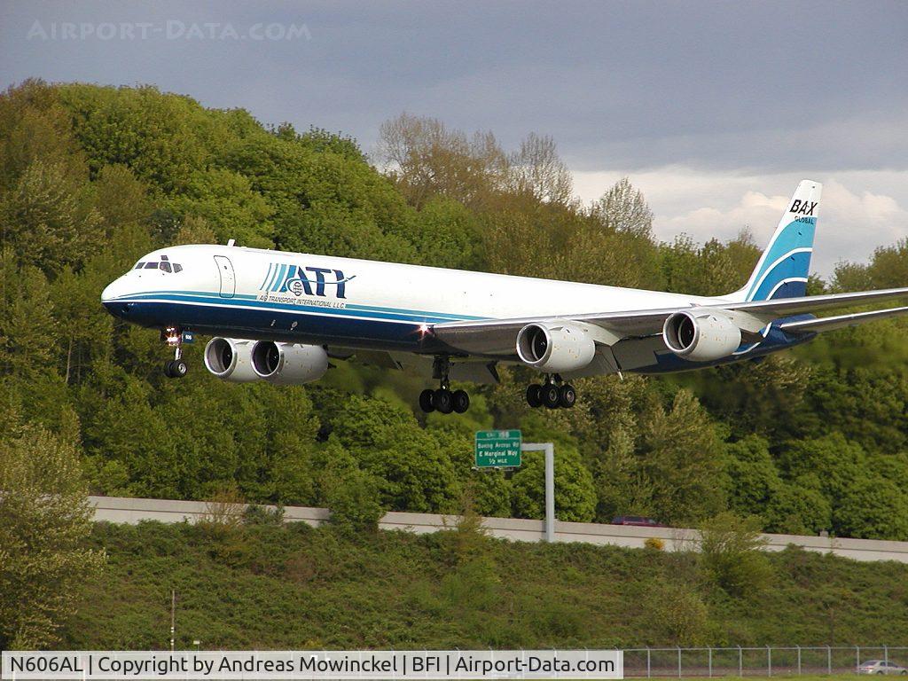 N606AL, 1969 Douglas DC-8-73F C/N 46044, ATI Freighter landing Boeing Field
