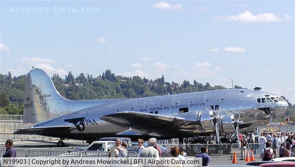 N19903, 1940 Boeing SA-307B-1 Stratoliner C/N 2003, The only surviving (of only five built) Boeing 307 Stratoliner was restored in Seattle and flown to Washington in 2003 to be a part of the Udzar-Hazy museum at Dulles.