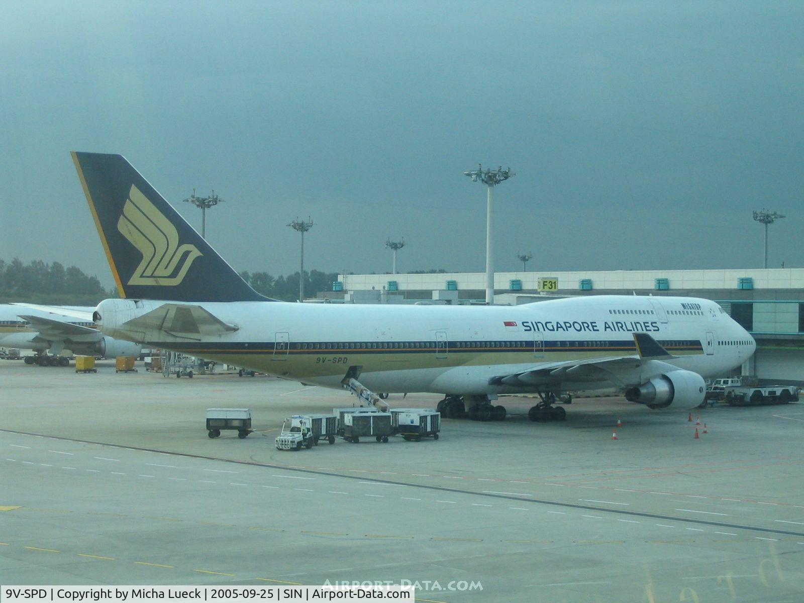 9V-SPD, Boeing 747-412 C/N 26552, At Singapore's Changi Airport