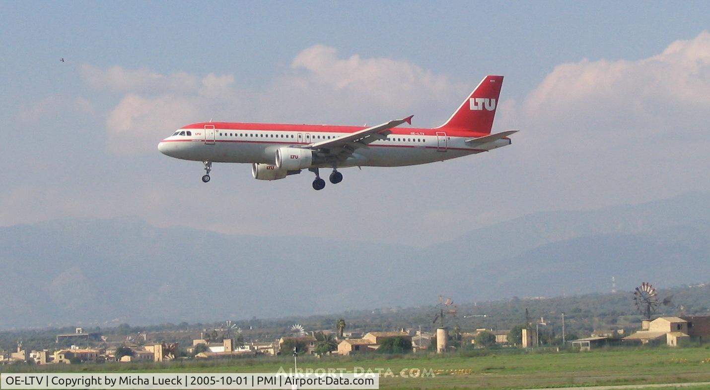 OE-LTV, 2001 Airbus A320-214 C/N 1553, On short finals at Palma de Mallorca
