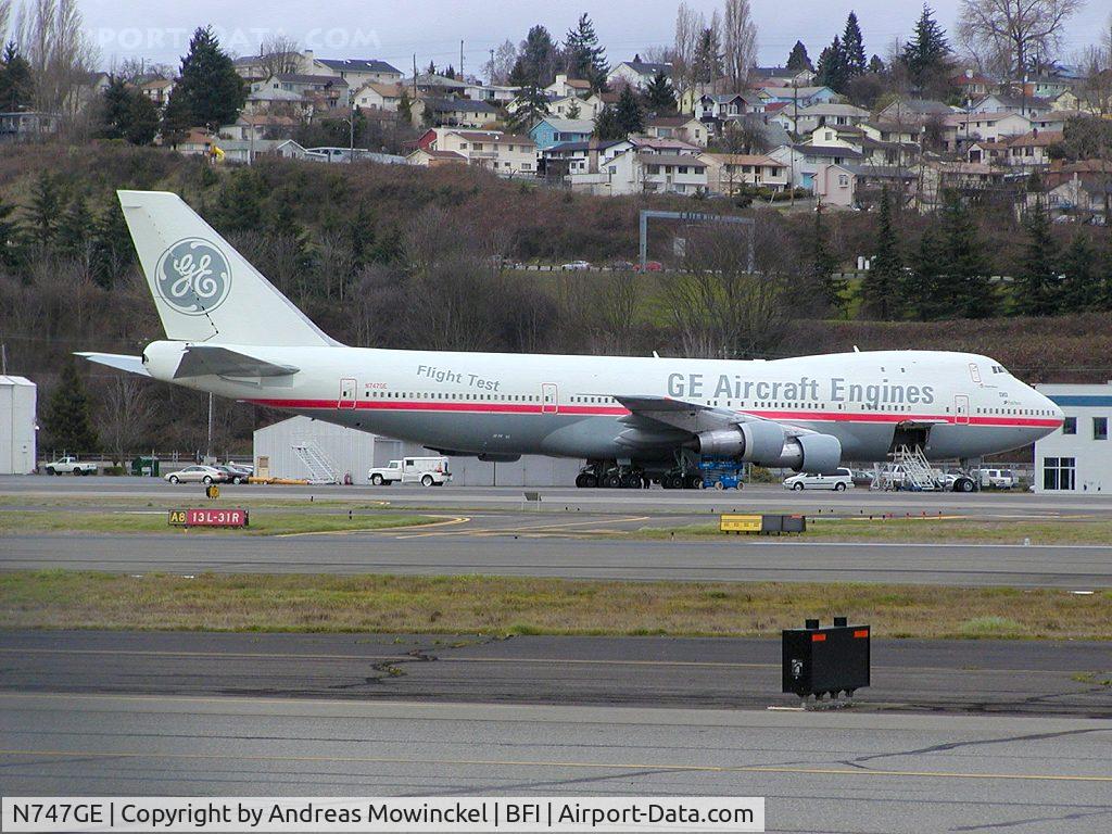 N747GE, 1970 Boeing 747-121 C/N 19651, This Boeing 747 is a testbed for new GE aircraft engines.