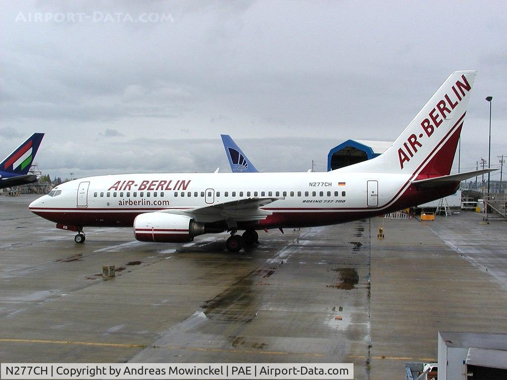 N277CH, 2001 Boeing 737-76Q C/N 30277, Air Berline B737 at Paine Field Airport show a US reg number. Now D-ABAB