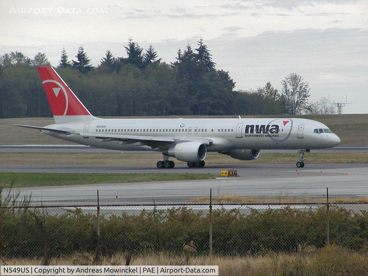 N549US, 1996 Boeing 757-251 C/N 26496, Northwest B757 at Paine Field Airport