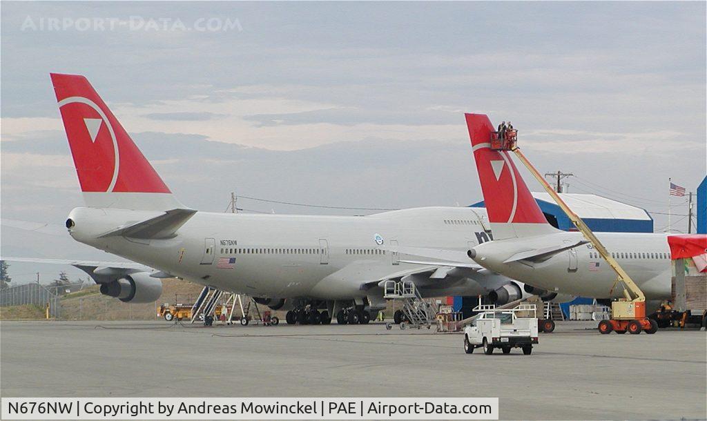 N676NW, 2002 Boeing 747-451 C/N 33002, Northwest B747 at Paine Field Airport