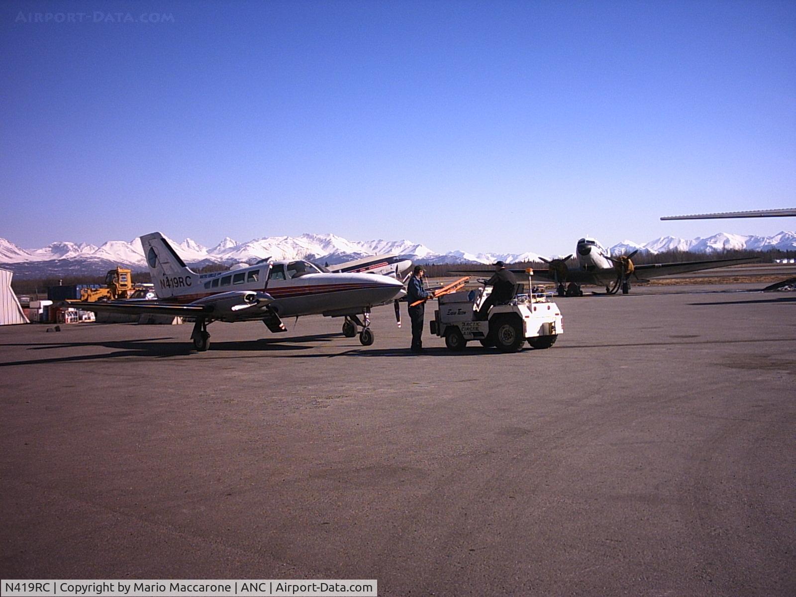 N419RC, 1980 Cessna 402C C/N 402C0419, Reeve Ramp Anchorage Alaska
