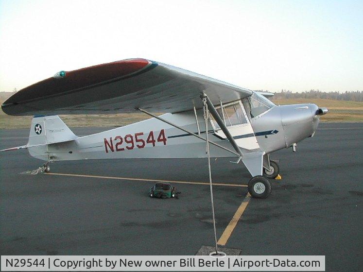 N29544, 1940 Taylorcraft BL-65 (L-2F) C/N 2387, Newport, OR on ferry flight to new home in Los Angeles, 2-05