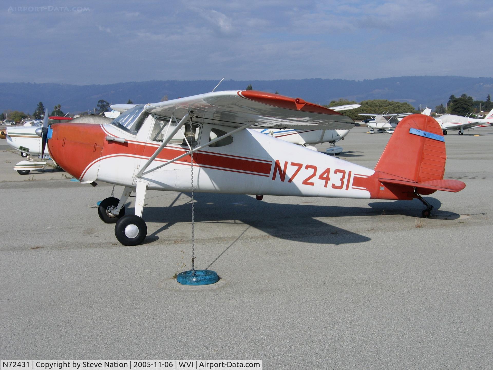N72431, 1946 Cessna 140 C/N 9596, 1946 Cessna 140 at Watsonville, CA