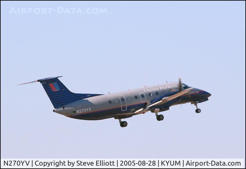 N270YV, 1993 Embraer EMB-120ER Brasilia C/N 120.270, N270YV departing Yuma Intl. Airport