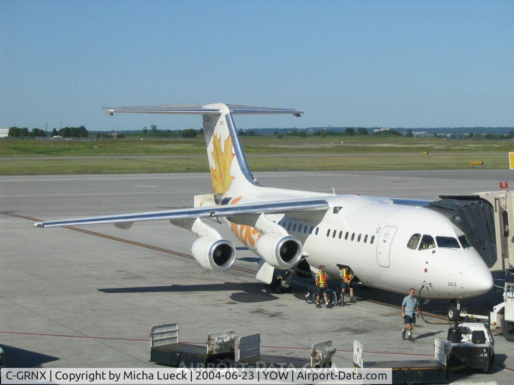 C-GRNX, 1989 British Aerospace BAe.146-200 C/N E2130, Blue skies in Ottawa