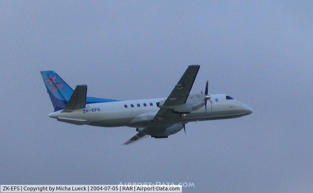ZK-EFS, 1985 Saab 340A(QC) C/N 340A-049, Air Rarotonga's Saab 340 departing for Aitutaki