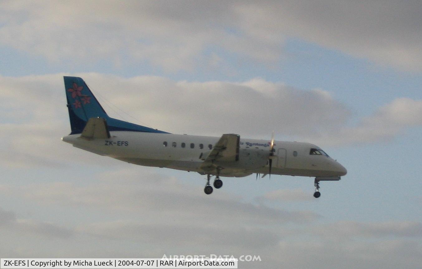 ZK-EFS, 1985 Saab 340A(QC) C/N 340A-049, On short finals at Rarotonga/Cook Islands