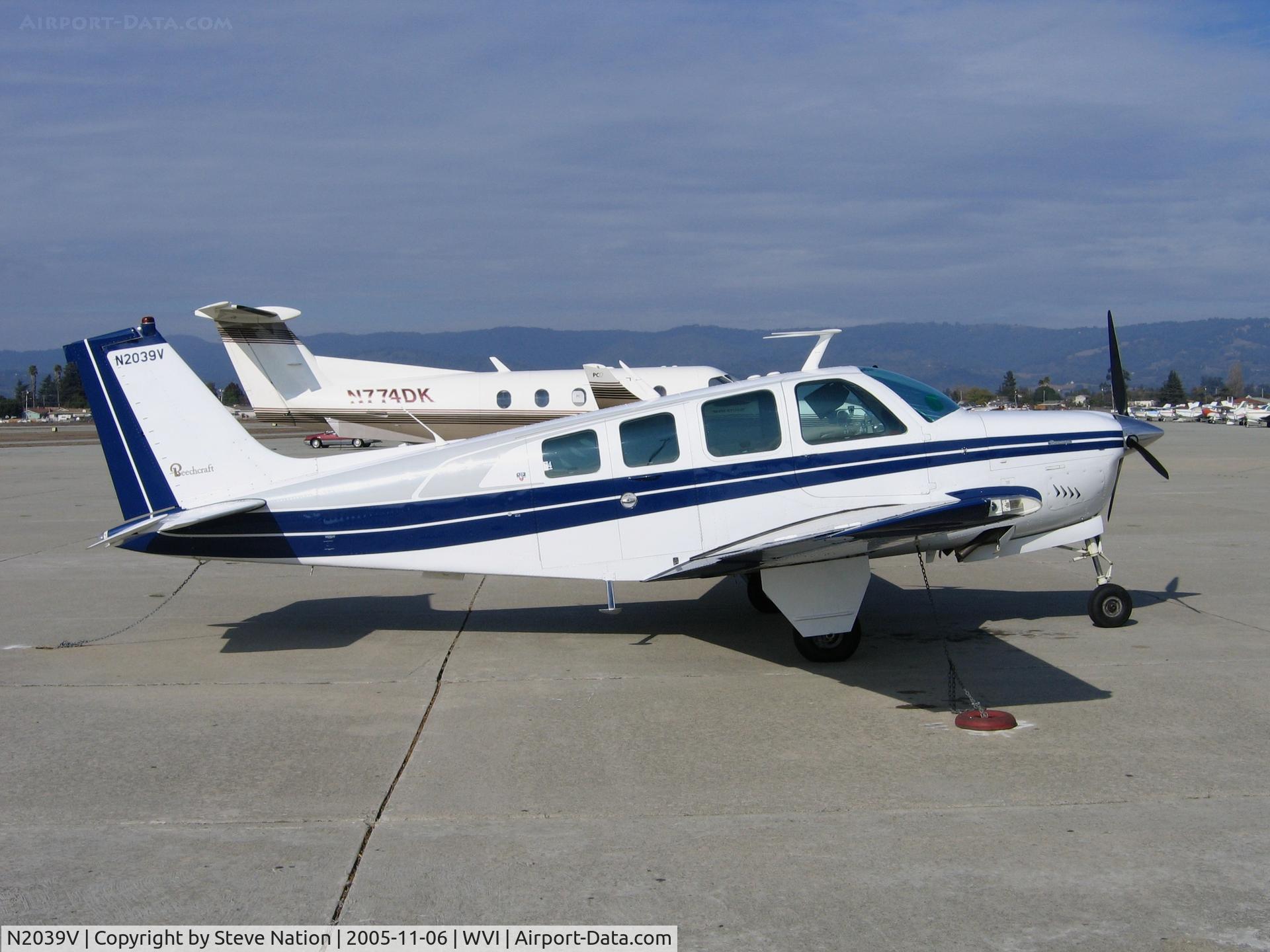 N2039V, 1978 Beech A36 Bonanza 36 C/N E-1375, Valley Airways 1976 Beech A36 at Watsonville, CA