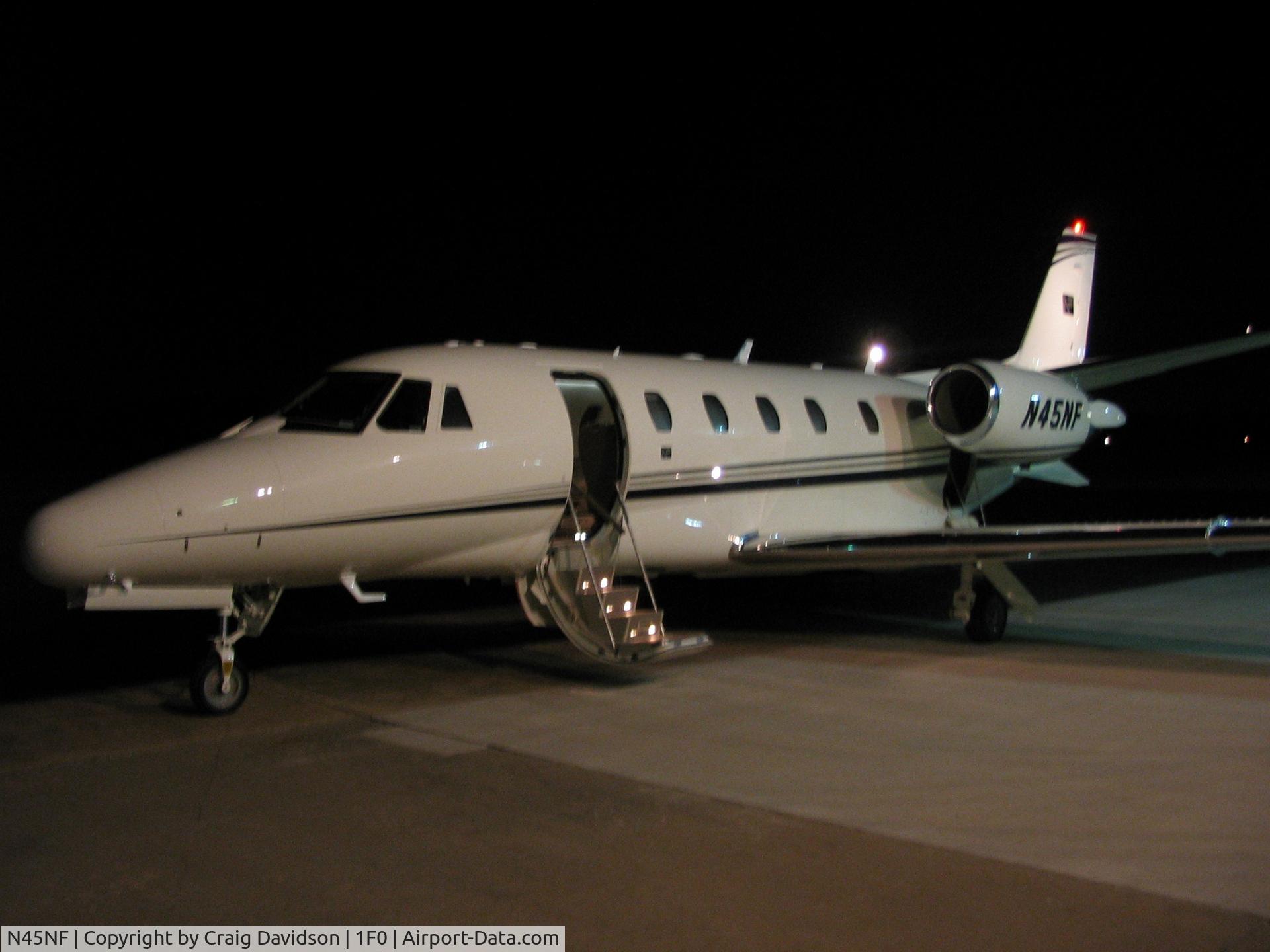 N45NF, 2005 Cessna 560XL C/N 560-5563, just pulled in to its home base at 1F0