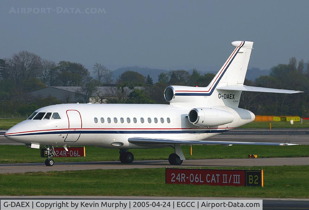 G-DAEX, 2001 Dassault Falcon 900EX C/N 78, Superb looking Falcon having just landed on 06R at Manchester.