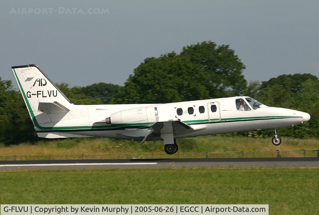 G-FLVU, 1981 Cessna 501 Citation I/SP C/N 501-0178, Looks like the F/O is bringing this one in.