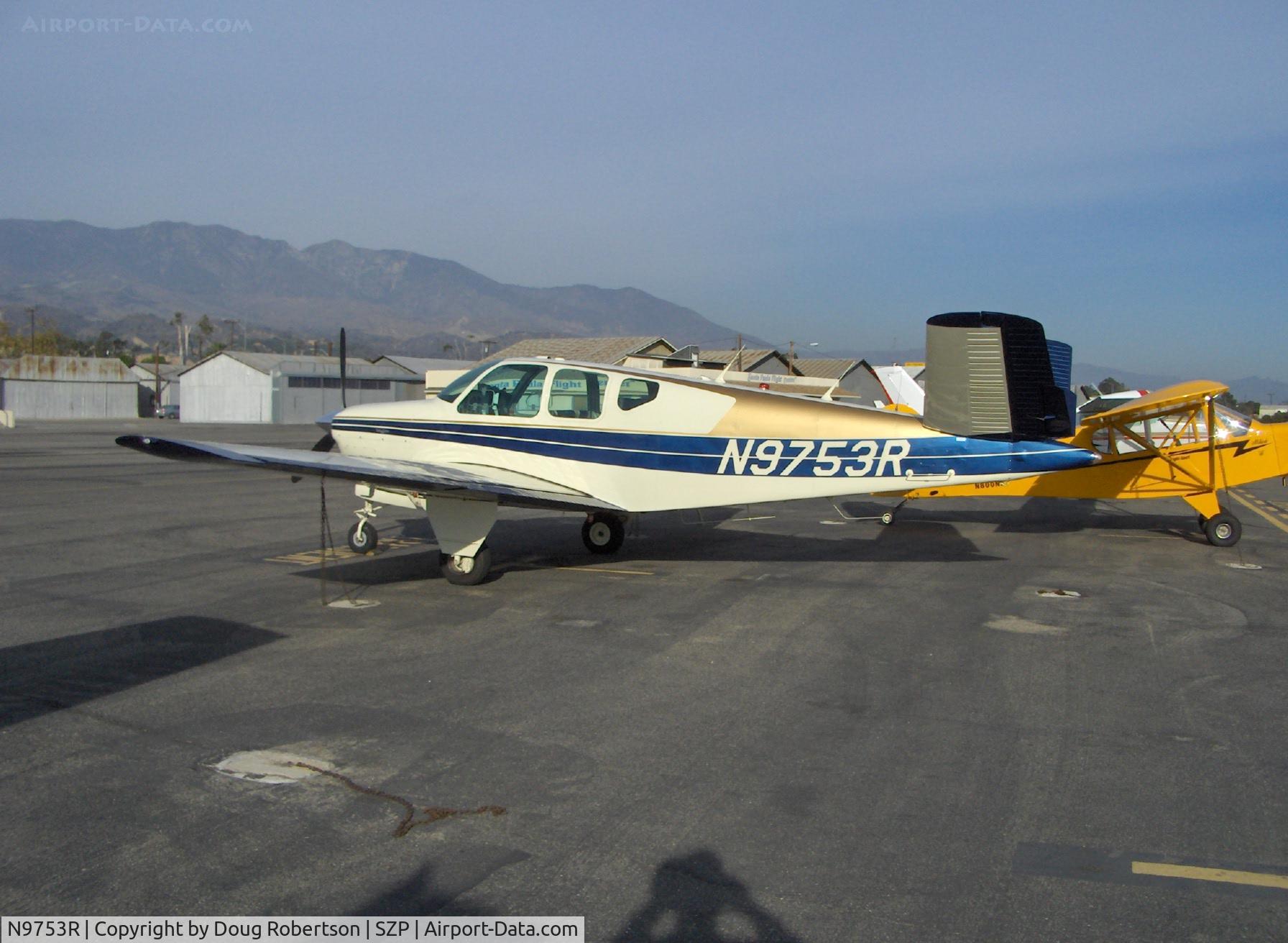 N9753R, 1960 Beech M35 Bonanza C/N D-6241, 1960 Beech M35 BONANZA, Continental IO-470-C 250 Hp, Tri-blade prop