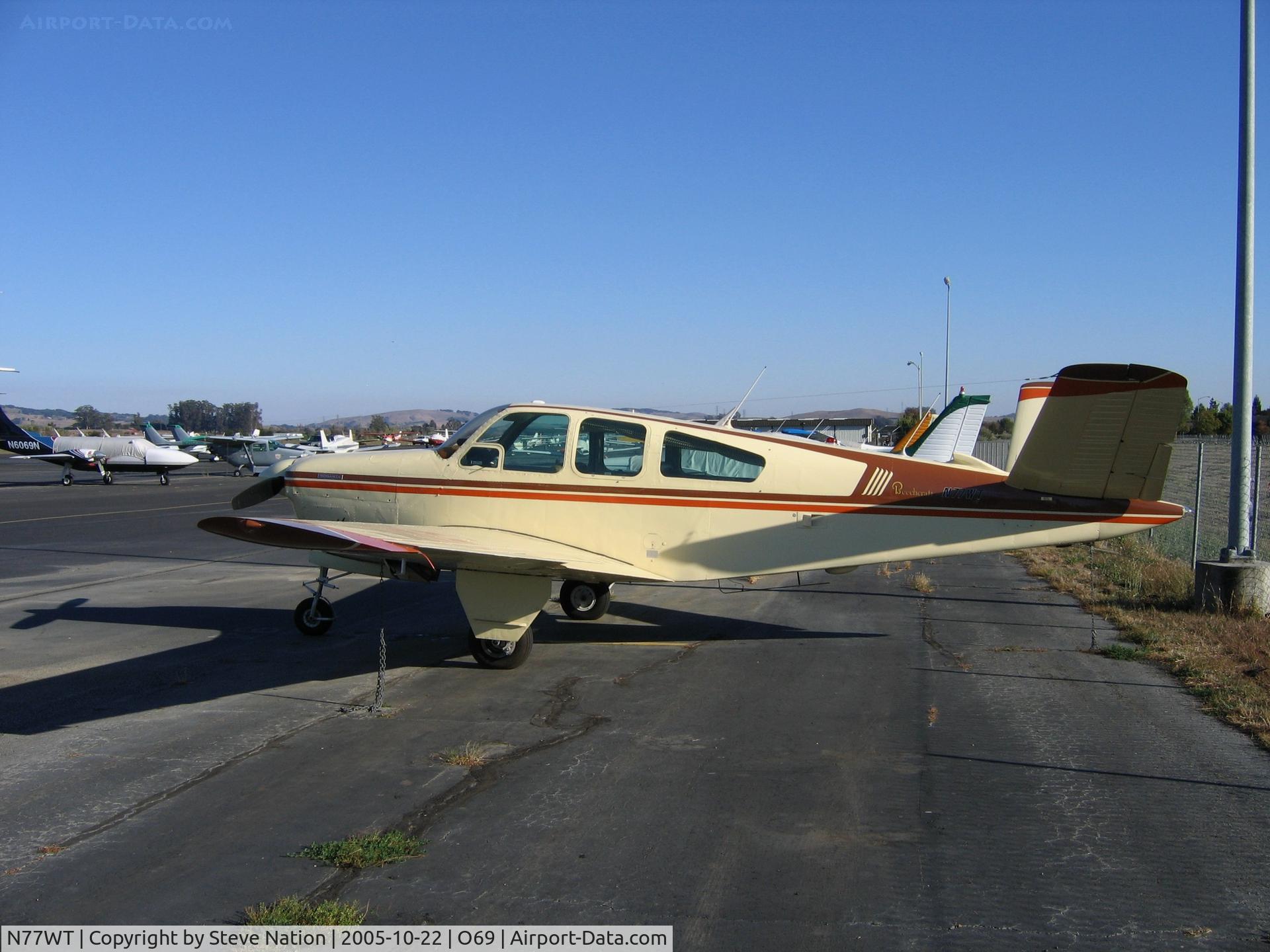 N77WT, 1951 Beech C35 Bonanza C/N D-2763, 1951 Beech C35 Bonanza at Petaluma, CA