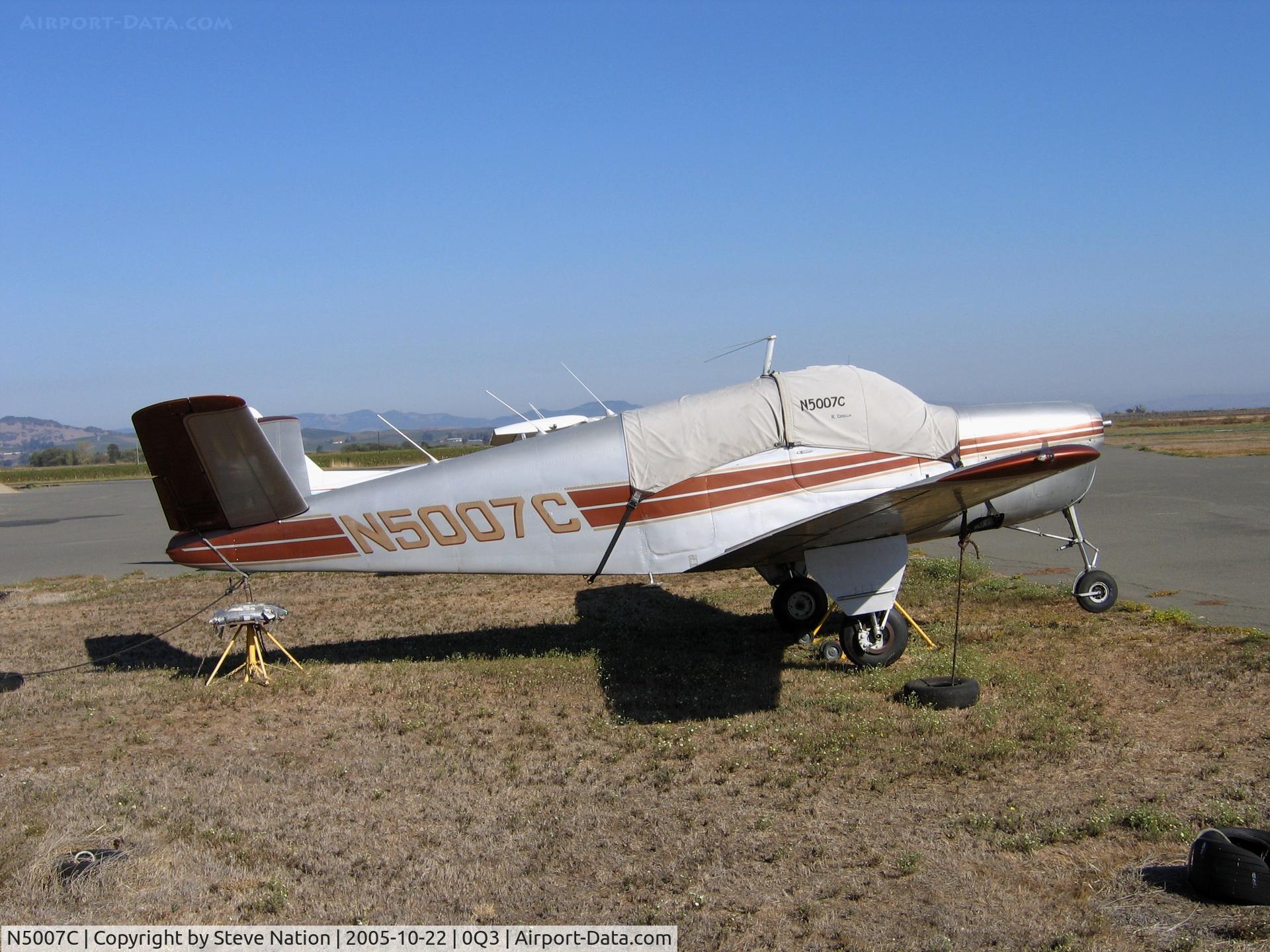 N5007C, 1950 Beech B35 C/N D-2269, 1950 Beech B35 Bonanza (minus prop) at Sonoma Valley-Schellville, CA