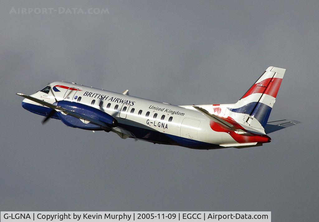 G-LGNA, 1990 Saab 340B C/N 340B-199, BA's baby prop back off up to Scotland.