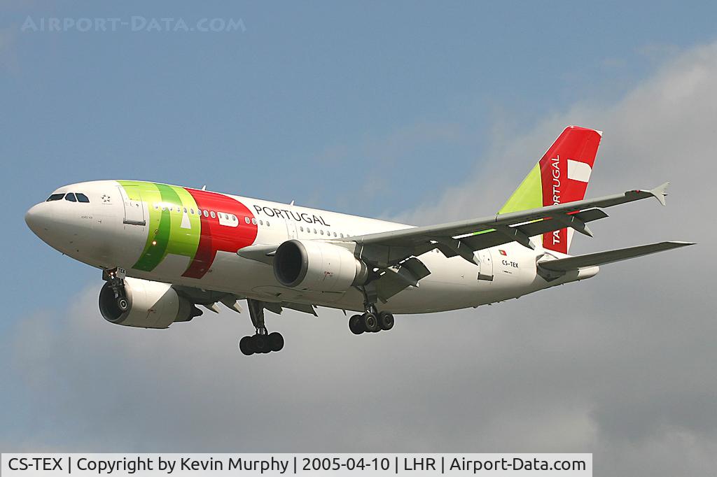 CS-TEX, 1990 Airbus A310-304 C/N 565, TAP Air Portugal A.310 short finals for Heathrows 27R