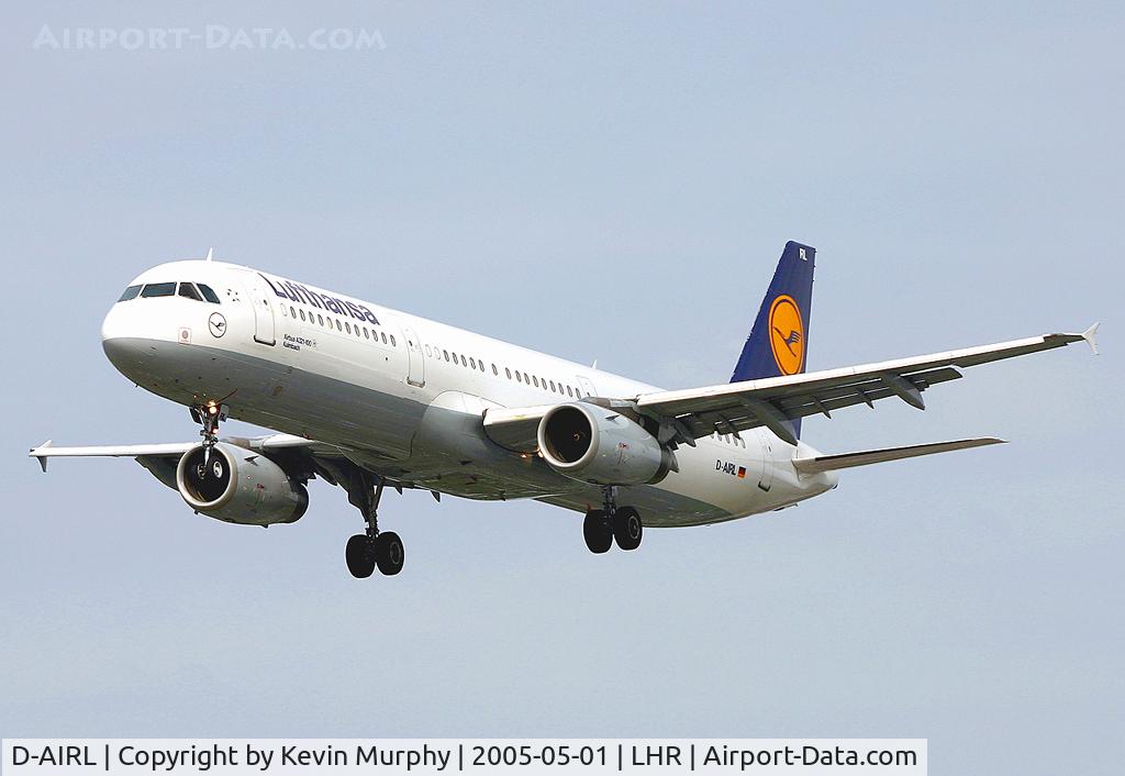 D-AIRL, 1994 Airbus A321-131 C/N 505, Lufthansa A.321 short finals to Heathrows 27R.