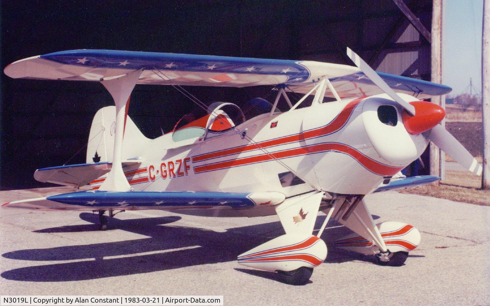 N3019L, 1983 Pitts S-1C Special C/N 7-0136, N3019L as built in Canadian registration C-GRZF 5 days after first flight.
